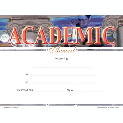 Hammond & Stephens Academic Recognition  Award - Fill in the Blank, 11 x 8-1/2 inches, pk of 25