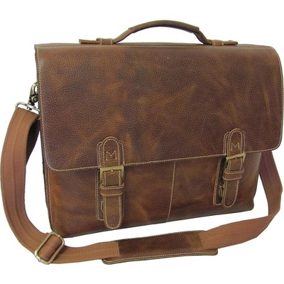 Amerileather Brown Classical Leather Organizer Briefcase – Timeless Design with Structured Layout and Top Grain Leather Construction