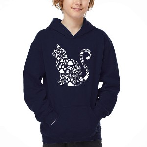 LA Pop Art Cat Claws - Boy's Word Art Hooded Sweatshirt - 1 of 4