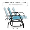 MOEPISY 2-Person Outdoor Glider Bench, Powder Coated Steel Frame For Backyard Garden Porch, Blue - 4 of 4