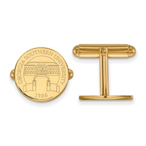Black Bow Jewelry 14k Yellow Gold Georgia Southern Eagles NCAA Cuff Links - 1 of 3