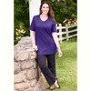 Catherines Petite Suprema Crochet V-Neck Tee - 3 of 4