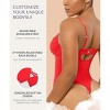 SHAPELLX Women's Shapewear Bodysuit Tummy Control Body Shaper Lace Sculpting Snatched Waist Body Suit V Neck Thong Bodysuit—Red 38 - 3 of 3