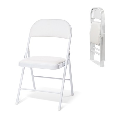 Real Relax Folding Chairs with Padded Seats for Events Home Office, Pu Leather Folding Chair