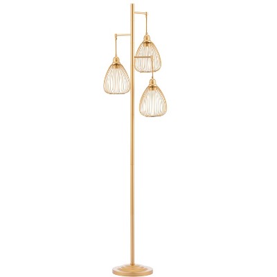 66.1" Tree Floor Lamp with 3 Adjustable Caged Lights, Modern Design