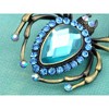 Anna-Kaci Women's Crystal Spider Brooch Pin with Blue Gemstone Accents - 3 of 4