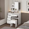 Famapy 31.5''W Dressing Desk Makeup Vanity Set with Stool and Mirror Led Light Bedroom Accent - 4 of 4