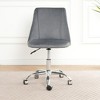 Racxily Armless Office Chair, Velvet Office Desk with Wheels, Adjustable Swivel Accent Chairs, Vanity Seat for Small Spaces - 4 of 4