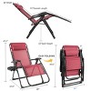 Costway 2PC Oversize Lounge Patio Heavy Duty Folding Recliner - 2 of 4