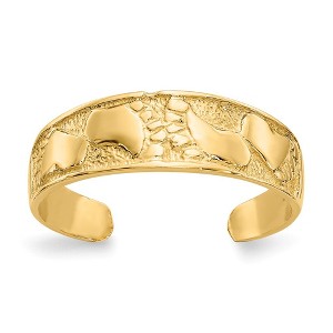 Black Bow Jewelry Footprints Toe Ring in 14 Karat Gold - 1 of 4