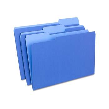 Staples Colored Top-Tab File Folders 3 Tab Blue Legal Size 100/Pack TR224568