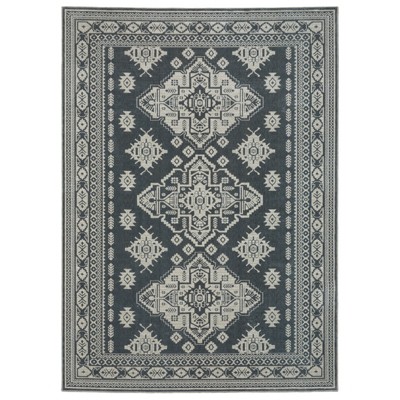 Oriental Weavers Intrigue INT05 Blue/ Grey Indoor Area Rug - 5'3" x 7'6"