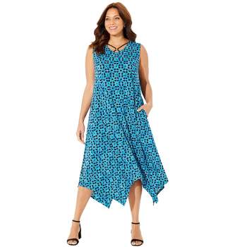 Catherines Women's Plus Size AnyWear Reversible Criss-Cross V-Neck Maxi Dress