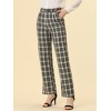 INSPIRE CHIC Women's Plaid Elastic Waist Casual Work Office Long Pants - 2 of 4