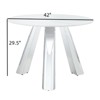FONTOI 42"Round End Table with Metal Legs, Side Table with Marble Top for Living Room Bedroom Office, White, 42"*29.5"*42" - 3 of 4
