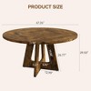 47" Round Dining Table Set for 4 to 6, Farmhouse Kitchen Table with Wooden Top and Pedestal Base - 2 of 4