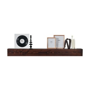 VEVOR Fireplace Mantel, 60" x 8" x 6", 50 lbs Weight Capacity, Natural Wood Mantel for Over Fireplace, Wall Mounted Floating Farmhouse Shelf,  Brown - 1 of 4