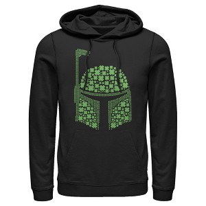 Men's Star Wars St. Patrick's Day Boba Fett Clover Helmet Pull Over Hoodie - 1 of 4