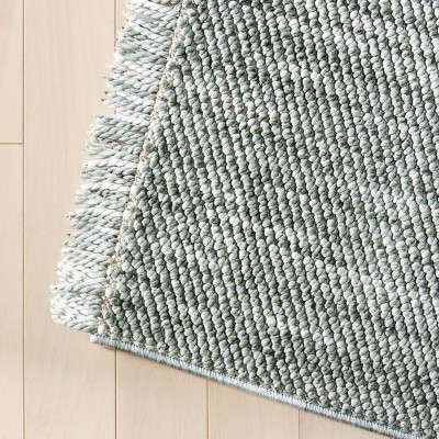 GREENGUARD Certified Abstract Gray Wool Cotton Square Rug