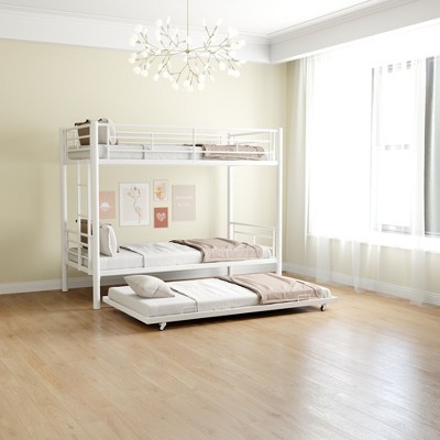 NicBex Bunk Bed with Guardrail,Loft Bed with Metal Frame and Ladder for Bedroom