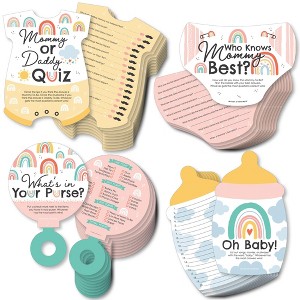 Big Dot of Happiness Hello Rainbow - 4 Boho Baby Shower Games - 10 Cards Each - Gamerific Bundle - 1 of 4