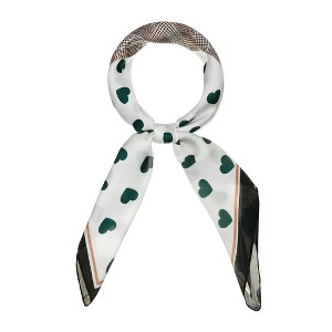Allegra K Women's Love Heart Printed Square Scarves Kerchief Neckerchief - 1 of 4