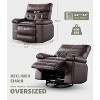 Oversized Wide Recliner Chair - 360° Rocker Swivel Recliner, PU Leather Manual Recliner, with 1.5X Sponge Filling & Easy Recline Mechanism - 2 of 4