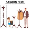 Artloge Retro Curved Solid Wood Coat Rack Freestanding Hall Tree Adjustable Coat Hat Tree with Sturdy Base &13 Hooks - 4 of 4