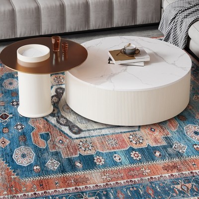 Multicolor Distressed Vintage Synthetic 5' x 7' Non-Slip Area Rug