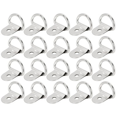 Unique Bargains Car Truck Trailer Cargo RV Boats D Shape Tie Down Anchors Lashing Rings 20 Pcs - Silver Tone