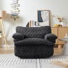 Corduroy Swivel Chair with Memory Foam for Living Room, Oversized Lounge Chair for Reading or Gaming, Fabric Floor Swivel Chair-Koiai - 2 of 4