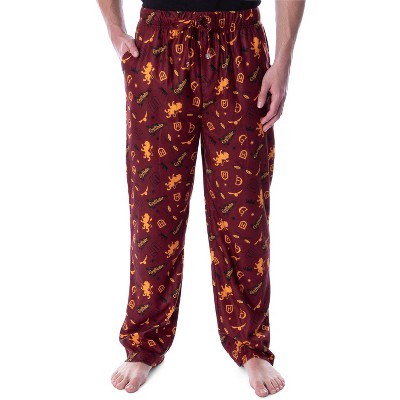 Harry Potter Adult Men's Quidditch Gryffindor House Loungewear Pajama ...