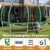 Whisen Outdoor Rectangle Trampoline with Safety Enclosure, 8 Poles, 4 W-Shaped Legs and Ladder - 2 of 4
