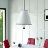 Modern Black and White Fabric Pendant Light Cone Shade Hanging Fixture for Bedroom Hallway - 3 of 4