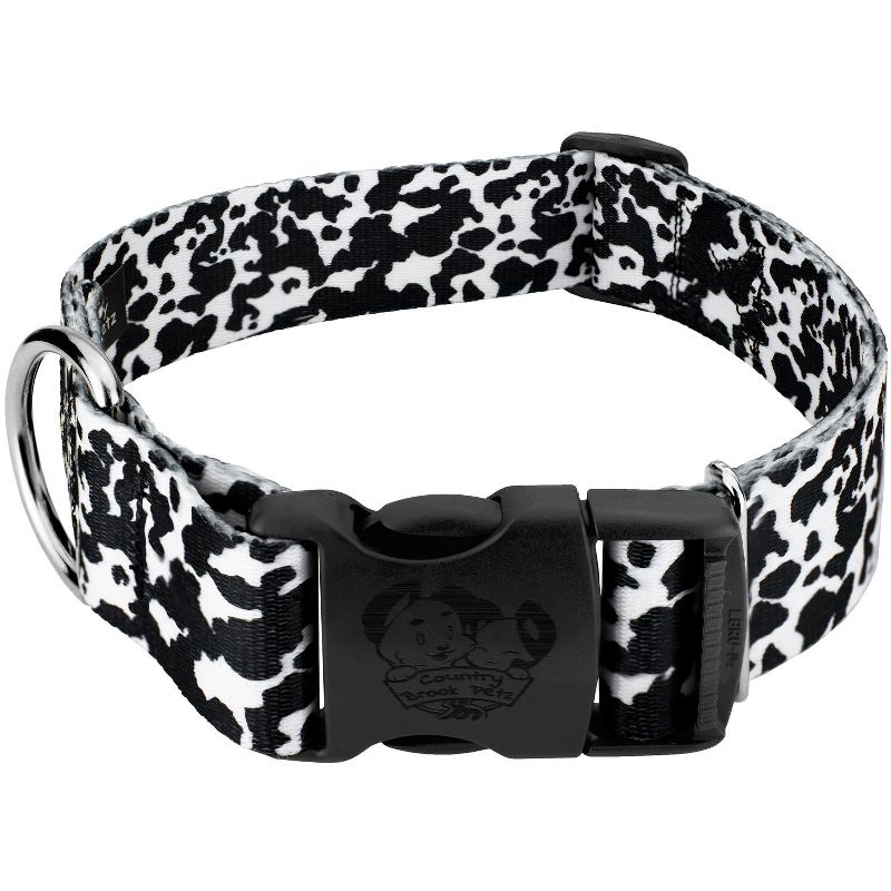 Country Brook Petz 1 1/2 Inch Deluxe Dairy Cow Dog Collar, 1 of 5