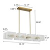 LLHZSY Farmhouse Modern Rectangle Chandeliers With Water Ripple Glass 8-Light Fixture for Dining Room-Gold W38 1/5" - 3 of 4