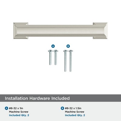 Brushed Nickel 4.56" Traditional Bar Pull with Mounting Hardware
