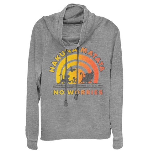 Juniors Womens Lion King No Worries Sunshine is Here Cowl Neck Sweatshirt - image 1 of 3