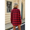 Fall Shacket Plaid Button Down Ripped Flannel Shirt Jackets Ripped Textured Plaid Jakcets Fall Winter Outwear Coats - 2 of 4