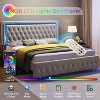 Bed Frame with Led Lights Headboard, Acrylic Mirror Accents - 4 of 4