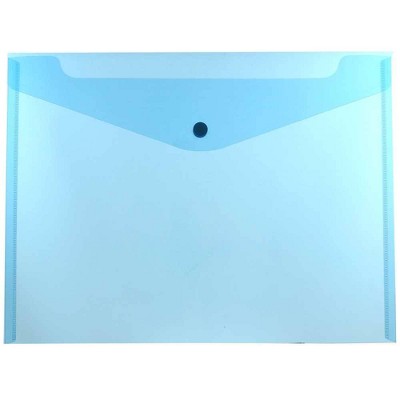 JAM Paper 9 3/4'' x 13'' 12pk Plastic Envelopes with Snap Closure, Letter Booklet