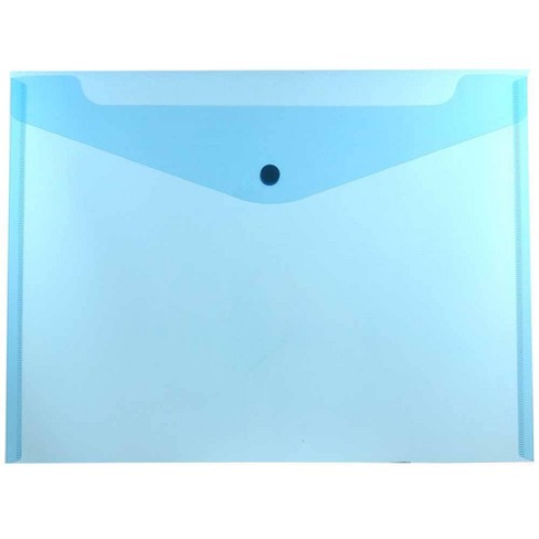 9 3/4 x 13 Letter Booklet 12/Pack Blue JAM PAPER Plastic Envelopes with Button & String Tie Closure
