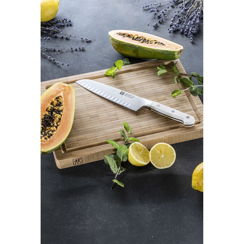 ZWILLING Pro Le Blanc 7-inch Hollow Edge Santoku Knife, 3 of 5