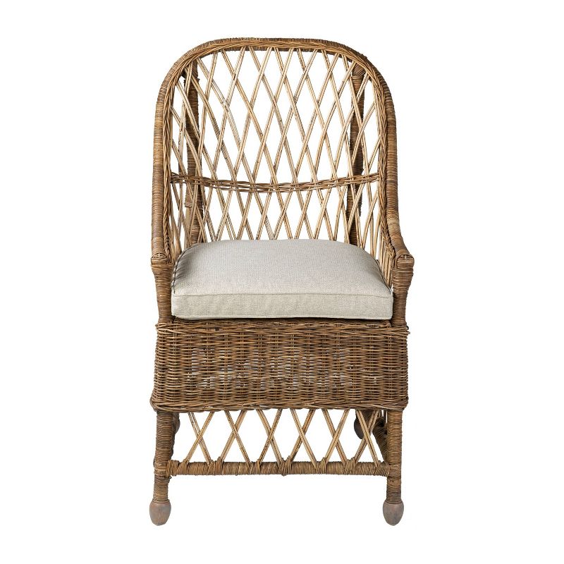 Monika Rattan Dining Chair Gray - East at Main, 4 of 10