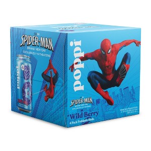 Poppi LTO Spiderman Wild Berry Soda - 12 fl oz/4pk : Target