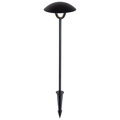 Matte Black LED Mushroom Pathway Lights with Ground Stake, Set of 4