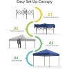 Pop Up Canopy Tent Heavy-Duty 210D Oxford Fabric Includes Roller Bag and 6 Sandbags, UV Protection for Beach and Party - 2 of 4