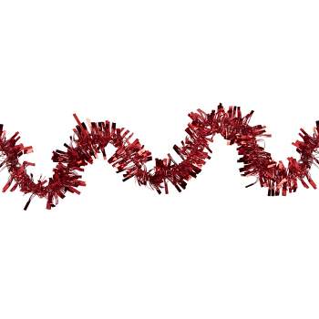 Northlight 50' x 3" Red Boa Wide Cut Tinsel Christmas Garland - Unlit