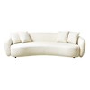 Upholstered Curved Sofa, Boucle Sofa With Solid Wood Frame And Leg, Throw Pillows, Removable Cushion, 5 Seat Modern Curved Sofa - 4 of 4
