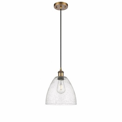 Bristol Glass - 1 Light Mini Pendant In Industrial Style-13.25 Inches Tall and 9 Inches Wide